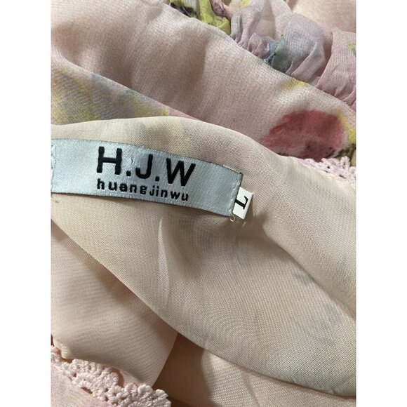 H.J.W. size L/M  coquette floral Spring Summer dress Cottage Core fairy tree - Picture 7 of 9